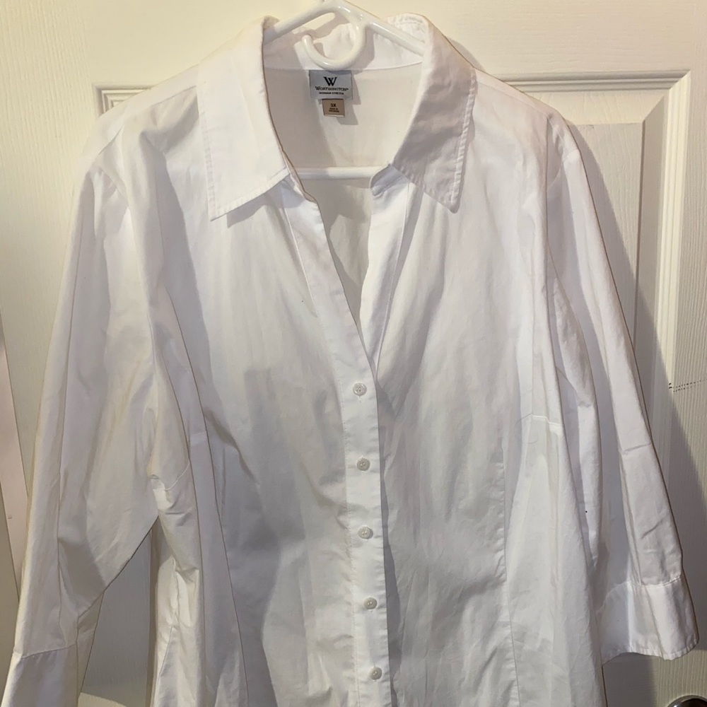 Worthington plus size white button down blouse